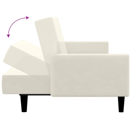 Bäddsoffa 2-sits gräddvit sammet