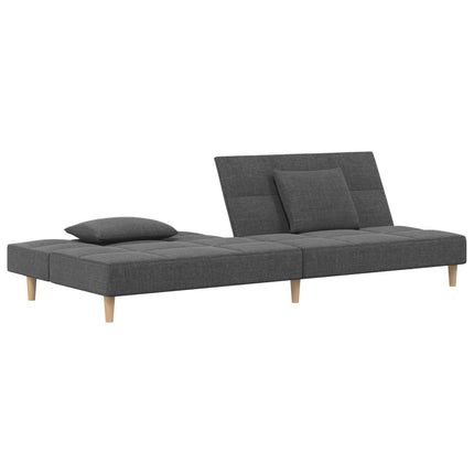 Bäddsoffa 2-sits med två kuddar ljusgrå tyg