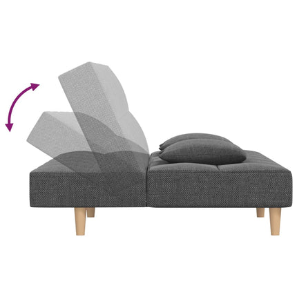 Bäddsoffa 2-sits med två kuddar ljusgrå tyg