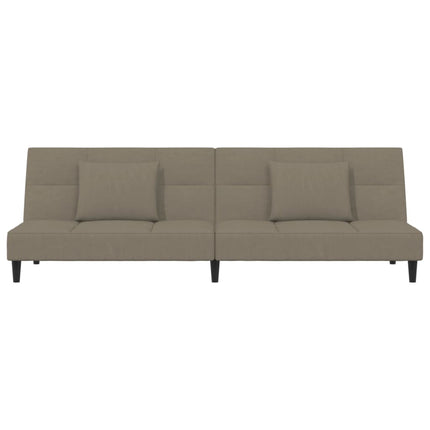 Bäddsoffa 2-sits med två kuddar ljusgrå sammet