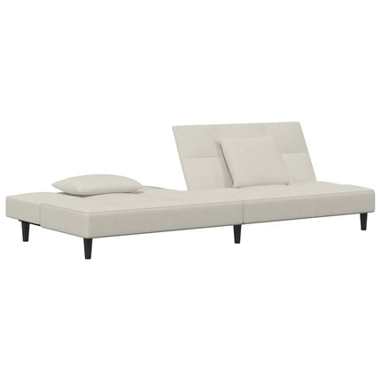 Bäddsoffa 2-sits med två kuddar gräddvit sammet
