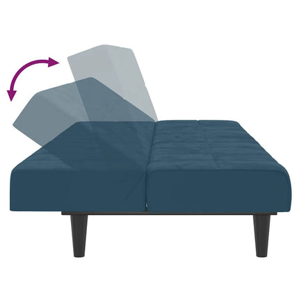 Bäddsoffa 2-sits blå sammet