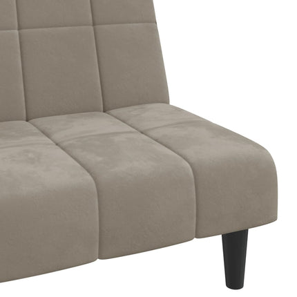 Bäddsoffa 2-sits ljusgrå sammet