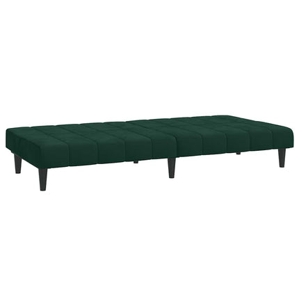 Bäddsoffa 2-sits mörkgrön sammet