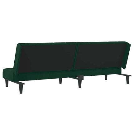 Bäddsoffa 2-sits mörkgrön sammet