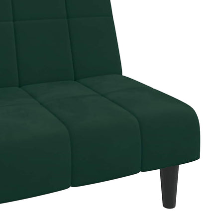Bäddsoffa 2-sits mörkgrön sammet