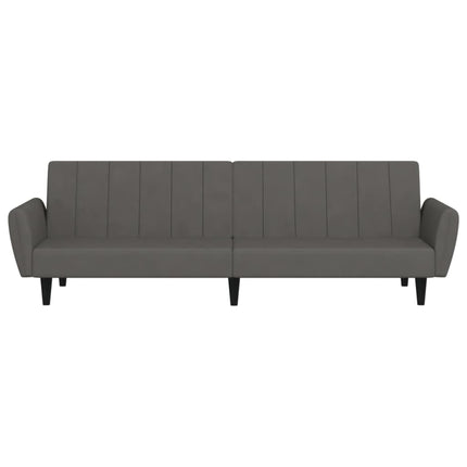 Bäddsoffa 2-sits mörkgrå sammet