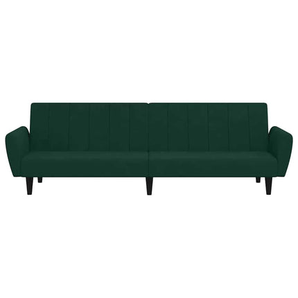 Bäddsoffa 2-sits mörkgrön sammet