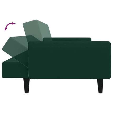 Bäddsoffa 2-sits mörkgrön sammet