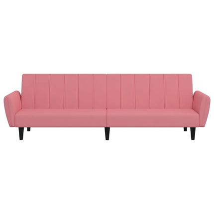 Bäddsoffa 2-sits rosa sammet