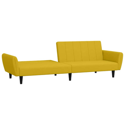 Bäddsoffa 2-sits gul sammet