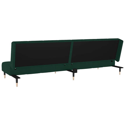 Bäddsoffa 2-sits mörkgrön sammet
