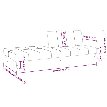 Bäddsoffa 2-sits ljusgrön sammet