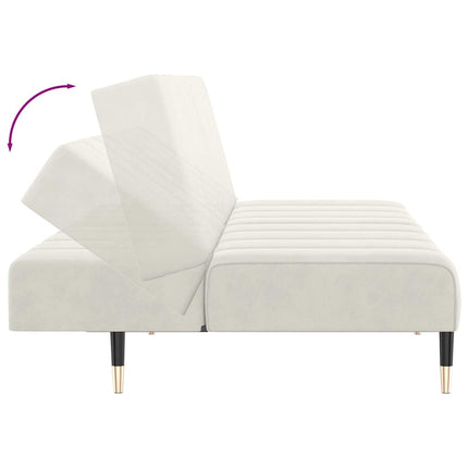 Bäddsoffa 2-sits gräddvit sammet