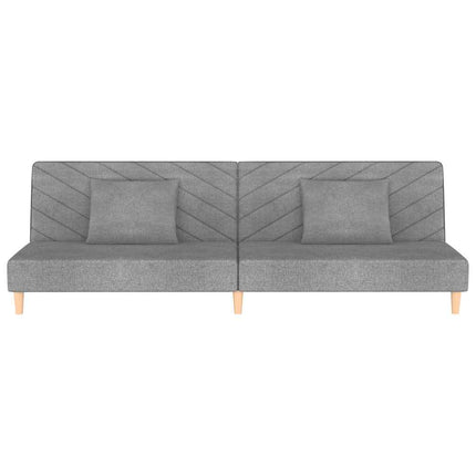Bäddsoffa 2-sits med två kuddar ljusgrå tyg