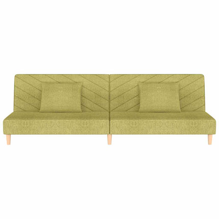 Bäddsoffa 2-sits med två kuddar grön tyg