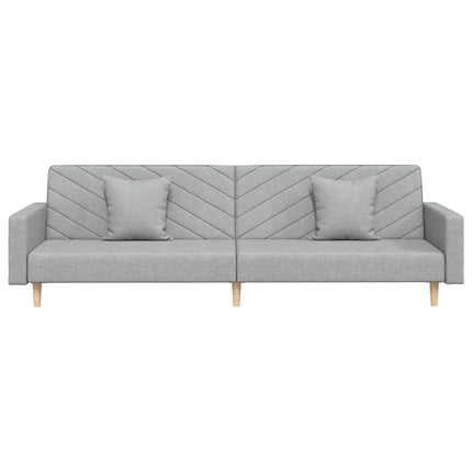 Bäddsoffa 2-sits med två kuddar ljusgrå tyg