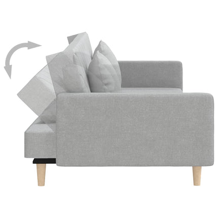 Bäddsoffa 2-sits med två kuddar ljusgrå tyg