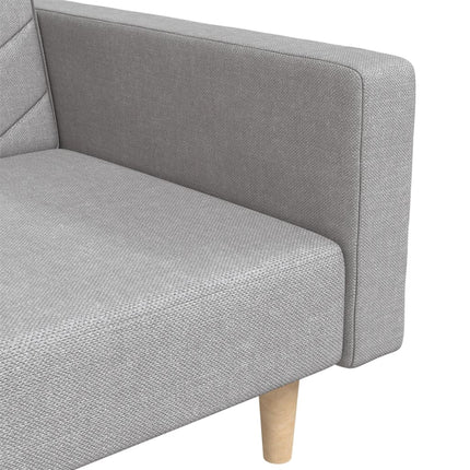 Bäddsoffa 2-sits med två kuddar ljusgrå tyg
