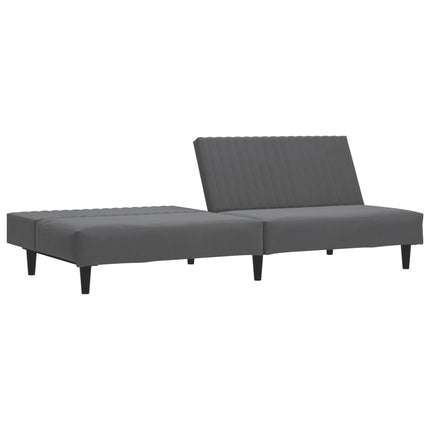 Bäddsoffa 2-sits mörkgrå sammet