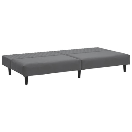 Bäddsoffa 2-sits mörkgrå sammet