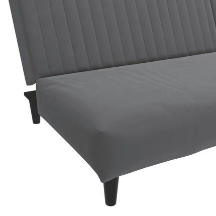 Bäddsoffa 2-sits mörkgrå sammet
