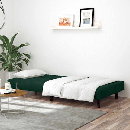 Bäddsoffa 2-sits mörkgrön sammet