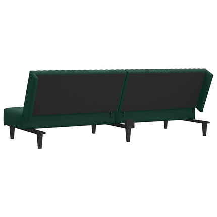 Bäddsoffa 2-sits mörkgrön sammet