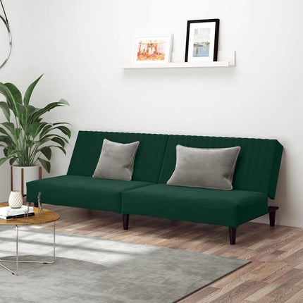 Bäddsoffa 2-sits mörkgrön sammet