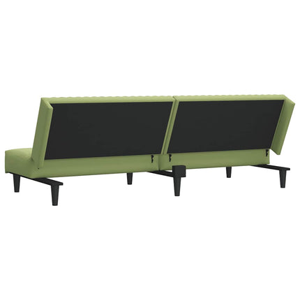 Bäddsoffa 2-sits ljusgrön sammet