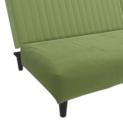 Bäddsoffa 2-sits ljusgrön sammet