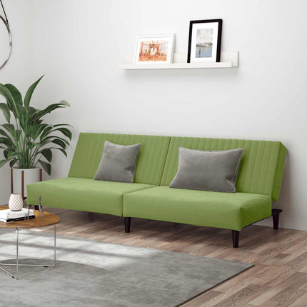 Bäddsoffa 2-sits ljusgrön sammet