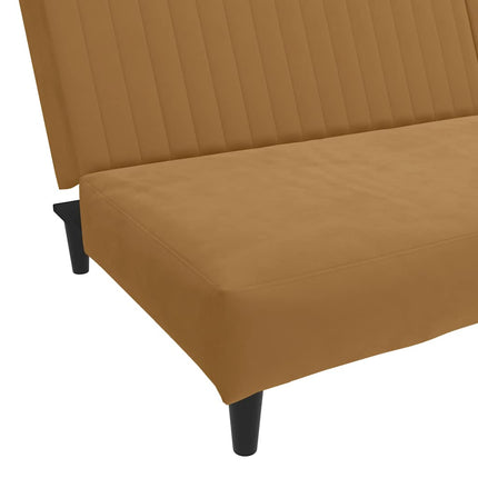 Bäddsoffa 2-sits brun sammet