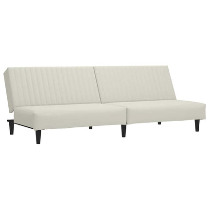 Bäddsoffa 2-sits gräddvit sammet