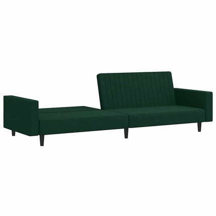 Bäddsoffa 2-sits mörkgrön sammet