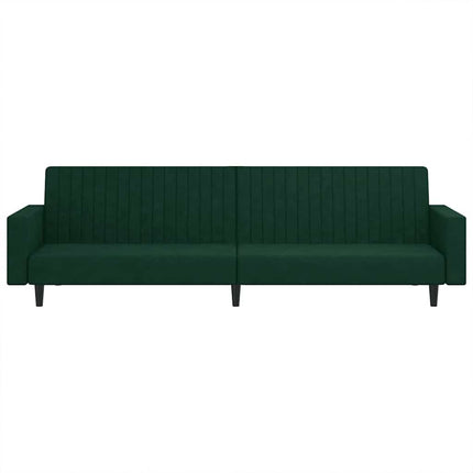 Bäddsoffa 2-sits mörkgrön sammet