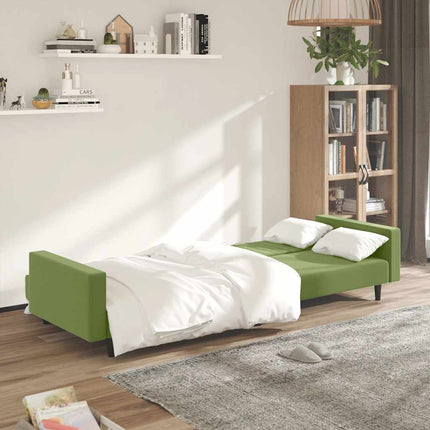 Bäddsoffa 2-sits ljusgrön sammet