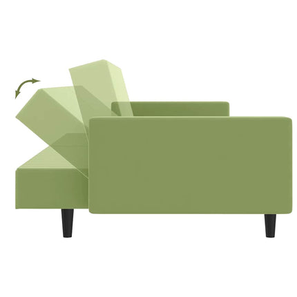 Bäddsoffa 2-sits ljusgrön sammet