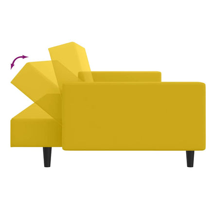 Bäddsoffa 2-sits gul sammet