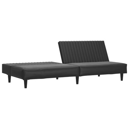 Bäddsoffa 2-sits svart konstläder