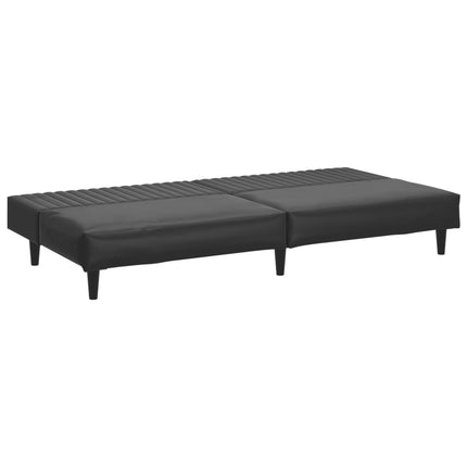 Bäddsoffa 2-sits svart konstläder