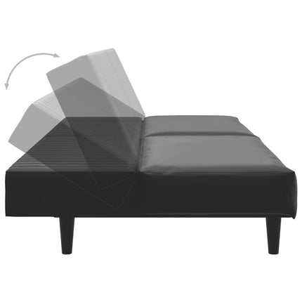 Bäddsoffa 2-sits svart konstläder