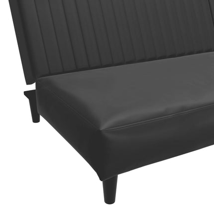 Bäddsoffa 2-sits svart konstläder
