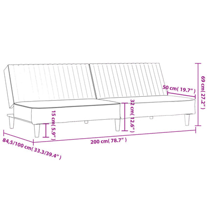 Bäddsoffa 2-sits svart konstläder
