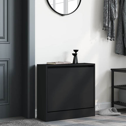Skohylla svart 60x21x57 cm konstruerat trä