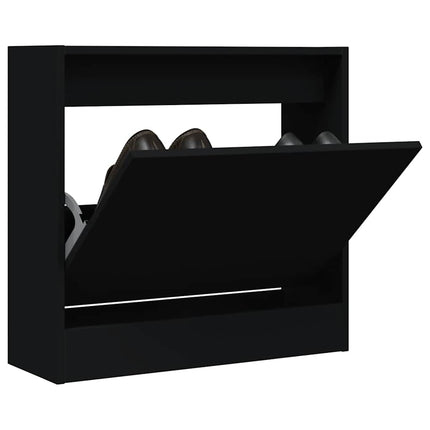 Skohylla svart 60x21x57 cm konstruerat trä