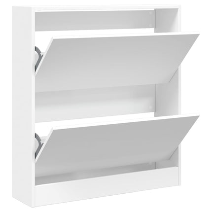 Skohylla vit 80x21x87,5 cm konstruerat trä