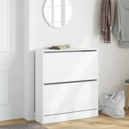 Skohylla vit 80x21x87,5 cm konstruerat trä