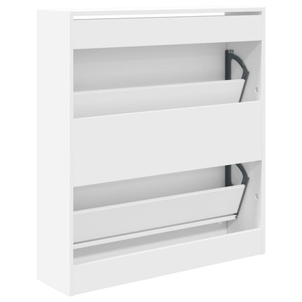 Skohylla vit 80x21x87,5 cm konstruerat trä