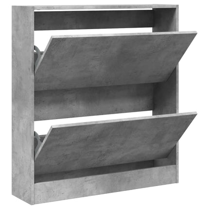 Skoskåp betonggrå 80x21x87,5 cm konstruerat trä